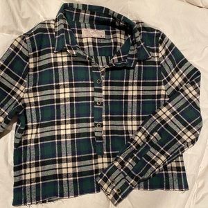 Green and white flannel